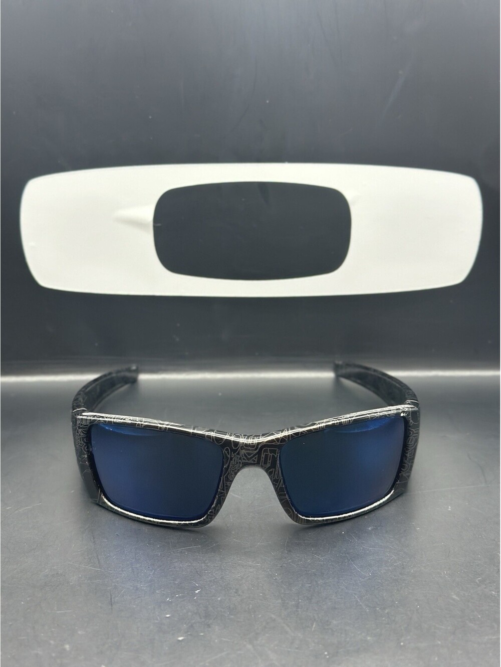 Oakley Fuel Cell Polished Black Ghost Text w/Ice Iridium Lenses